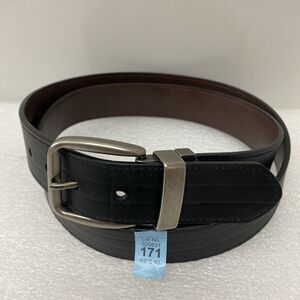 Columbia Reversible Black Genuine Leather Casual Belt Men’s Size 42 49” Long